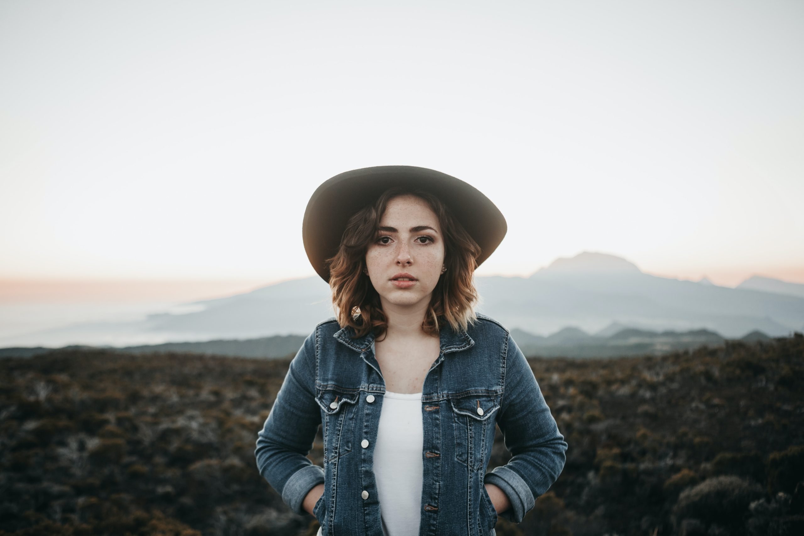 woman wearing hat