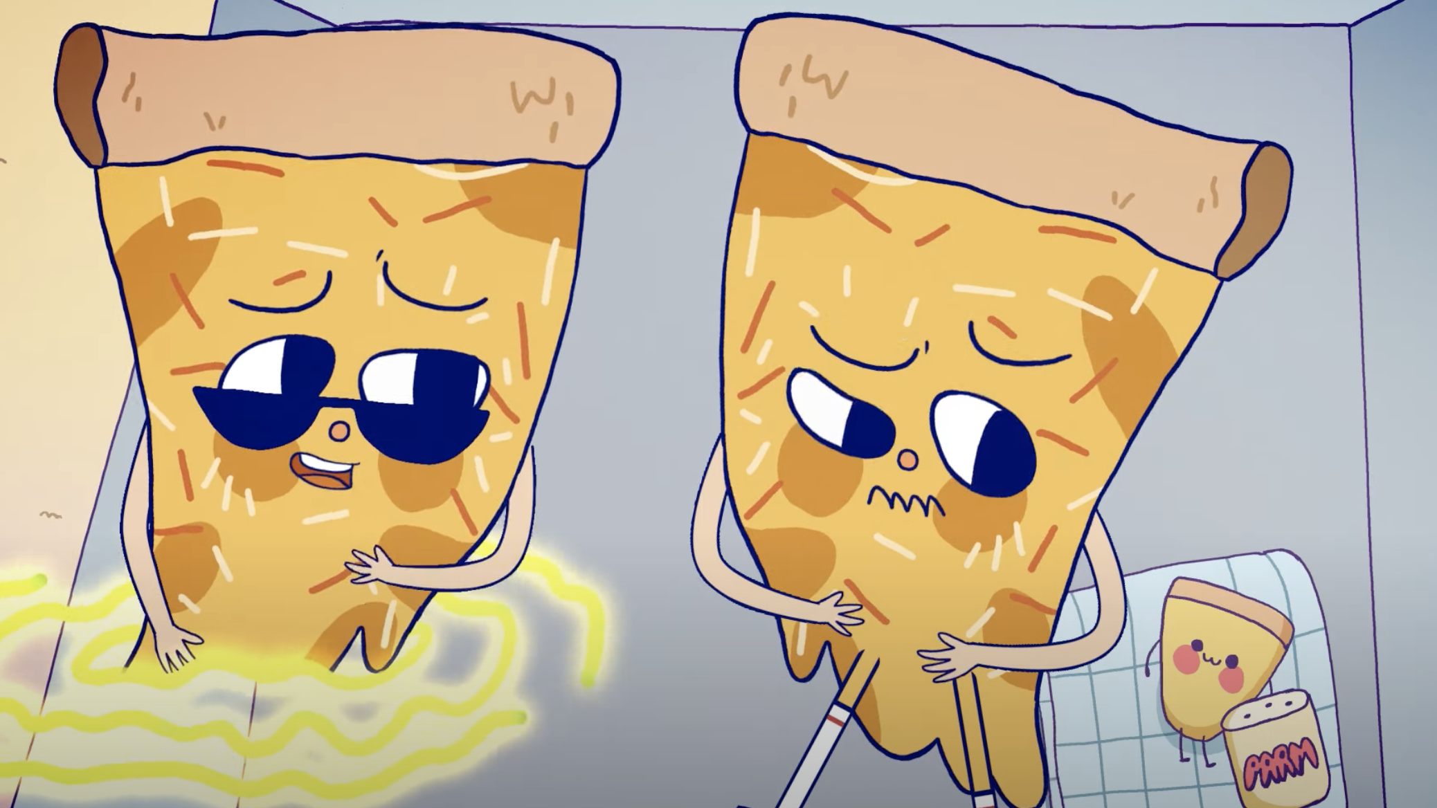 Time Travelling Pizza Caretoons Social Anxiety